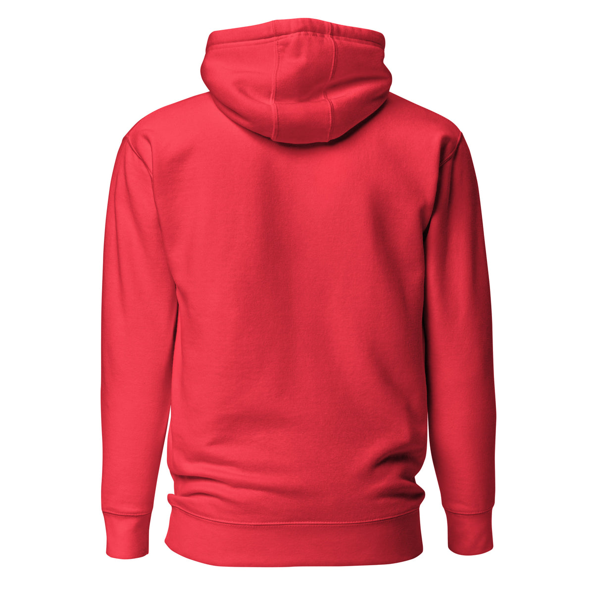 Be Stronger Oversized Hoodie in vibrant red with fleece texture and ribbed cuffs