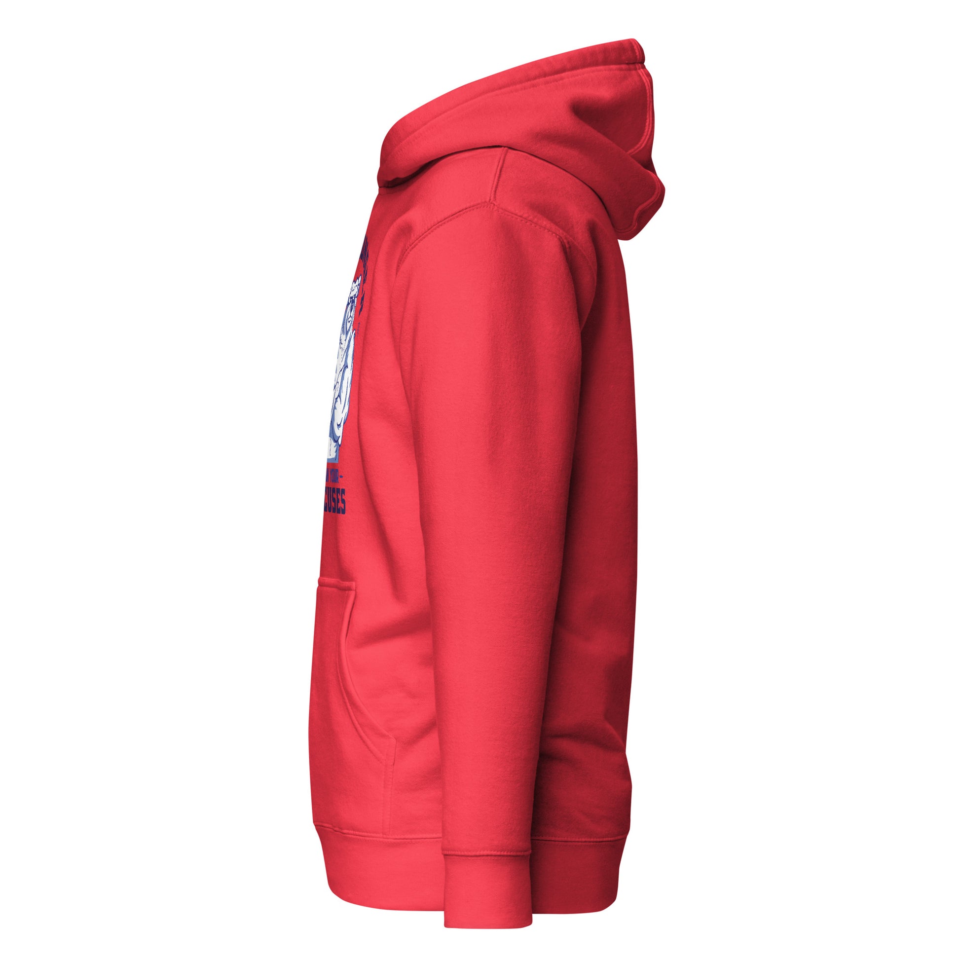 Red Be Stronger Oversized Hoodie with chest graphic print
