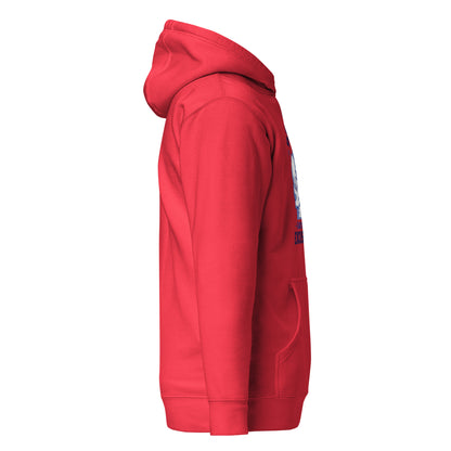 Be Stronger Oversized Hoodie in vibrant red with subtle chest graphic