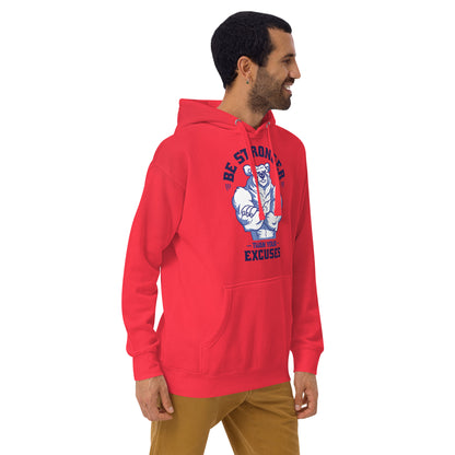Be Stronger Oversized Hoodie with muscular bear graphic