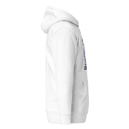 Be Stronger Oversized Hoodie white sweatshirt with navy chest graphic