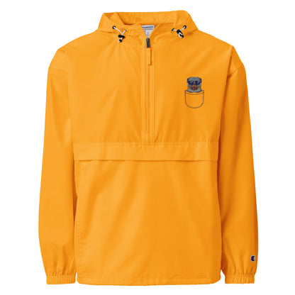 Black pullover with a logo on a white background