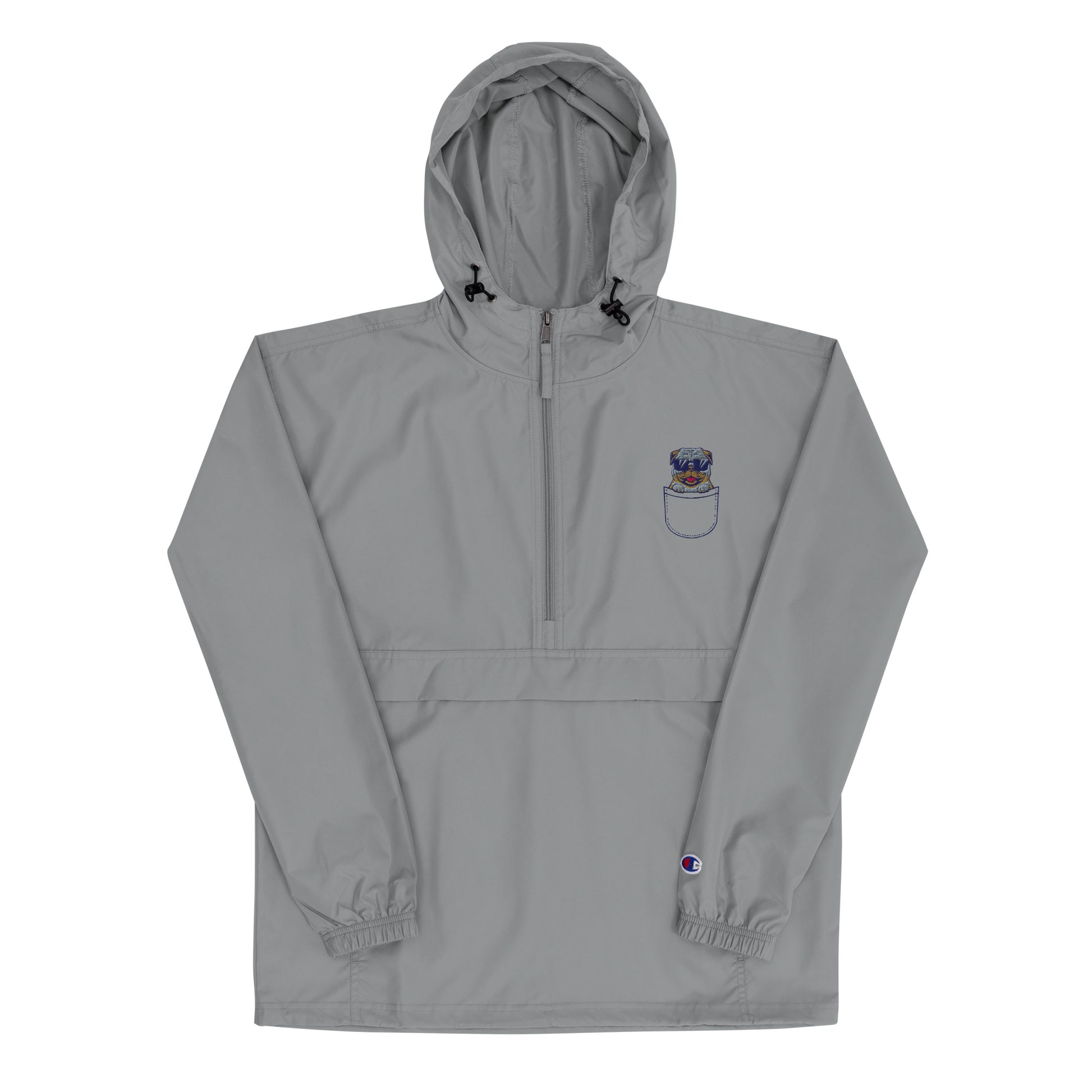 Black pullover with a logo on a white background