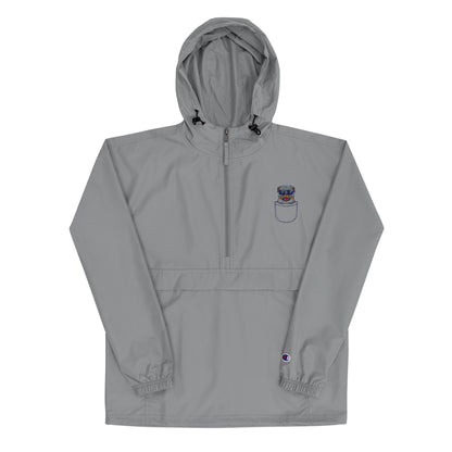 Black pullover with a logo on a white background
