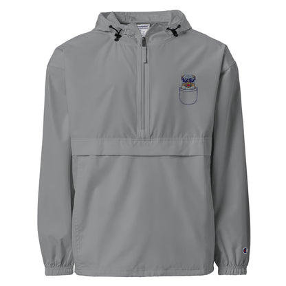 Black pullover with a logo on a white background