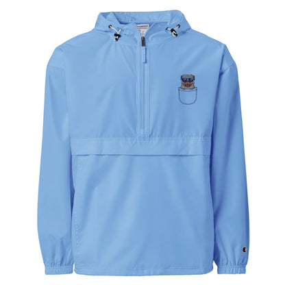 Black pullover with a logo on a white background