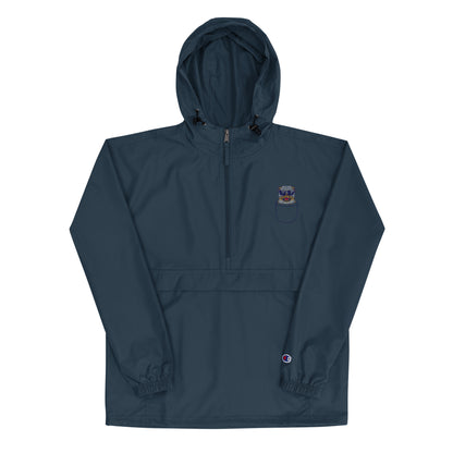 Black pullover with a logo on a white background