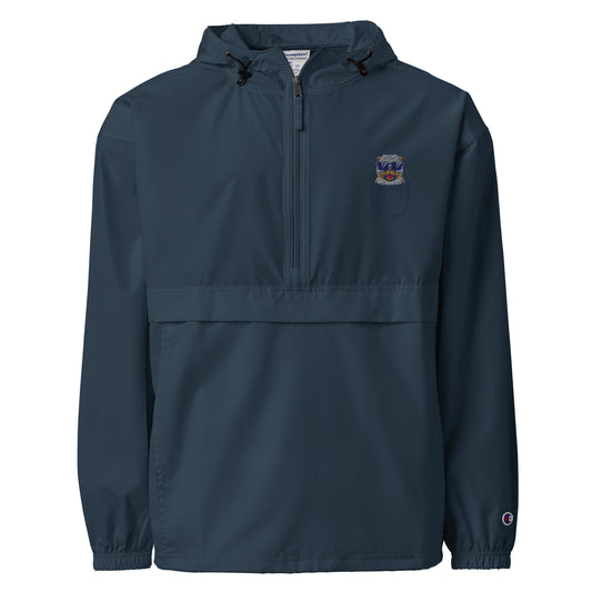 Black pullover with a logo on a white background