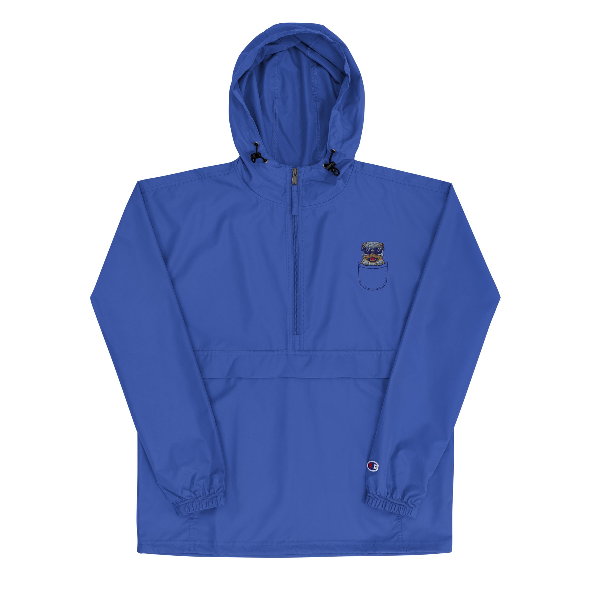 Black pullover with a logo on a white background