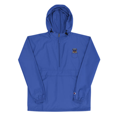 Black pullover with a logo on a white background