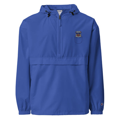 Black pullover with a logo on a white background