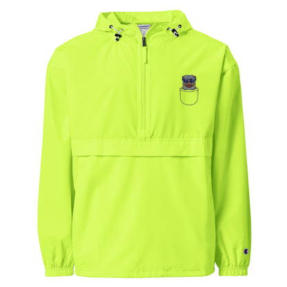 Black pullover with a logo on a white background