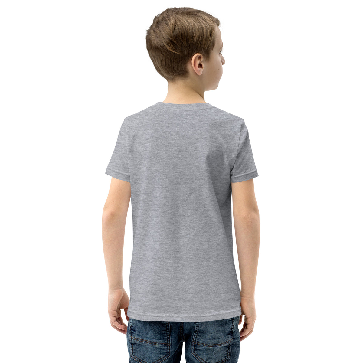 Gray heathered cotton Short Sleeve T-Shirt V1 crew neck short sleeves