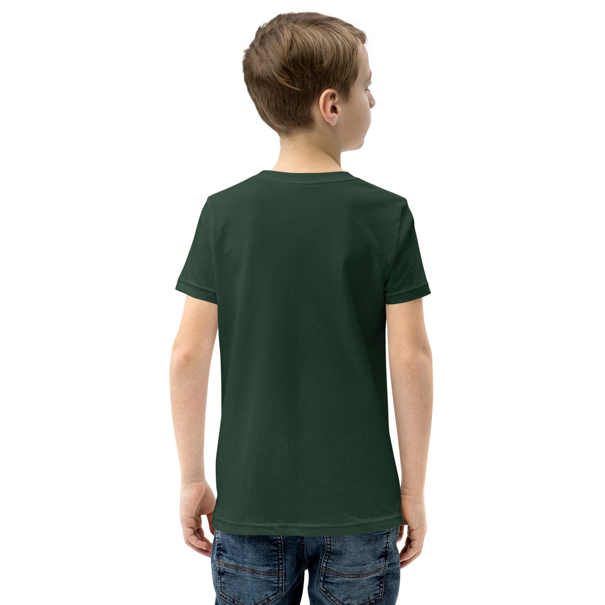 Dark green short-sleeved cotton Short Sleeve T-Shirt V1