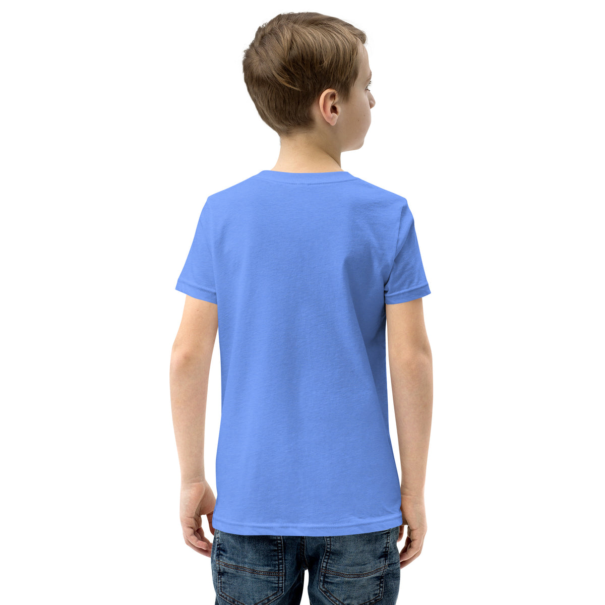 Short sleeve t-shirt V2 in solid light blue cotton, crew neck