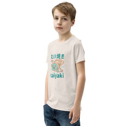 Off-white Short Sleeve T-Shirt V2 with teal orange taiyaki fish design